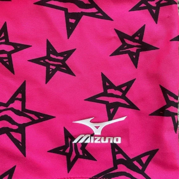 Women’s/juniors Mizuno volleyball running pink spandex shorts stars NWOT size L - Picture 3 of 6